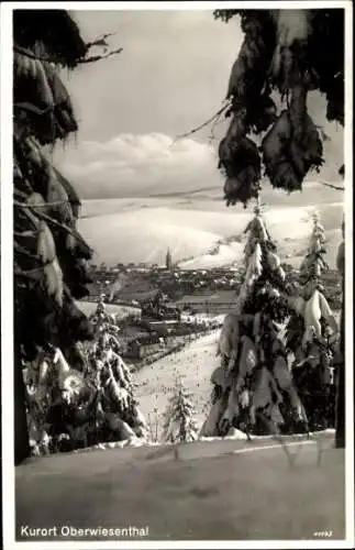 Ak Oberwiesenthal im Erzgebirge, Winteransicht