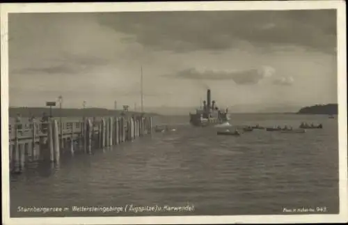 Ak Starnberg am Starnberger See Oberbayern, Wettersteingebirge, Zugspitze, Karwendel