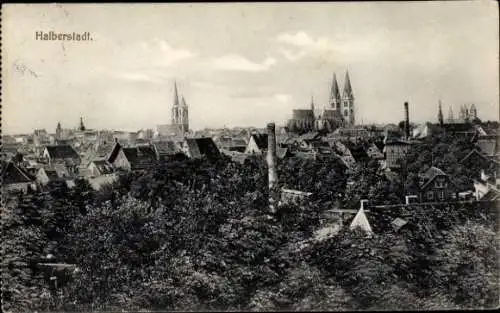 Ak Halberstadt am Harz, Gesamtansicht