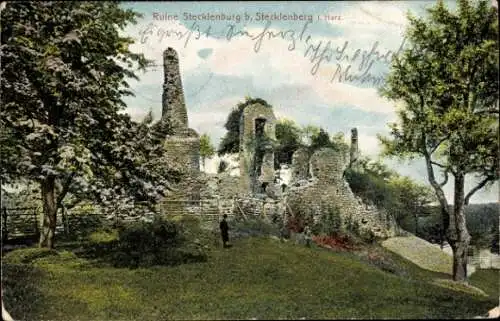 Ak Stecklenberg Thale im Harz, Ruine Stecklenburg