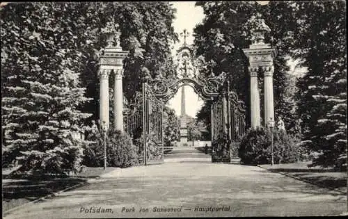 Ak Potsdam Sanssouci, Hauptportal