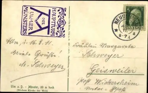 Ak Ulm an der Donau, Münster