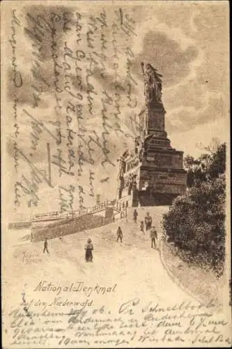 Ak Rüdesheim am Rhein, Niederwald Nationaldenkmal