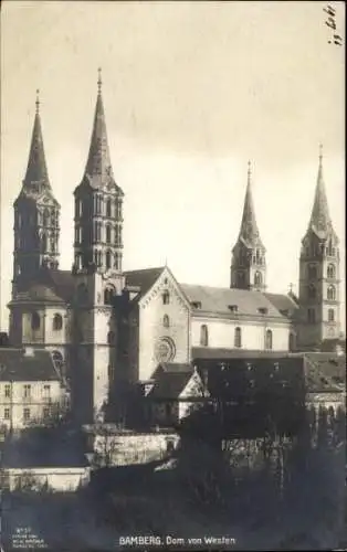 Ak Bamberg in Oberfranken, Dom, Blick von Westen