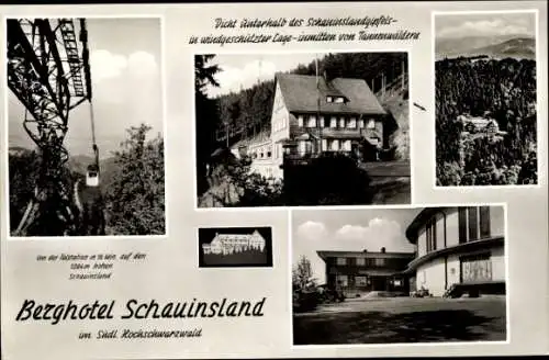 Ak Freiburg im Breisgau, Schauinsland, Berghotel, Panorama, Talstation, Bergbahn