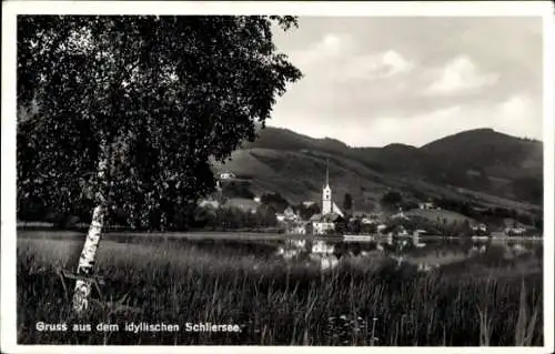 Ak Schliersee in Oberbayern, Panorama