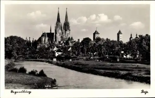 Ak Regensburg an der Donau Oberpfalz, Dom, Teilansicht