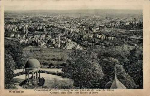 Ak Wiesbaden in Hessen, Blick vom Neroberg, Gesamtsansicht