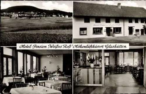 Ak Glashütten im Taunus, Hotel Pension Zum weißen Roß, Peter Halm, Inneres, Ortsblick, Felder