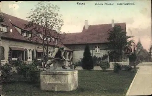 Ak Essen im Ruhrgebiet, Kolonie Altenhof, Gießer-Standbild