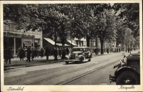 Ak Düsseldorf am Rhein, Königsallee, Teilansicht, Autos, Passanten