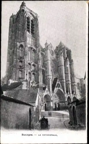 Ak Bourges Cher, Kathedrale
