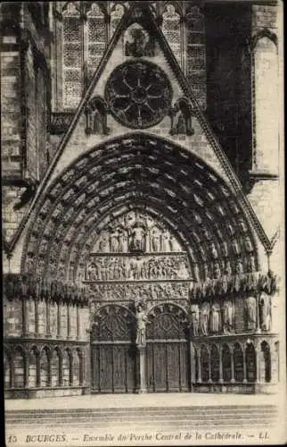 Ak Bourges Cher, Kathedrale, Hauptportal