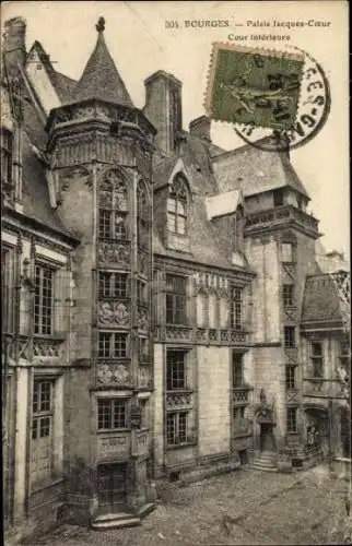 Ak Bourges Cher, Palais Jacques-Coeur, Innenhof