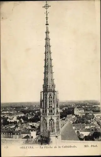 Ak Orléans Loiret, Kathedrale, Turmspitze
