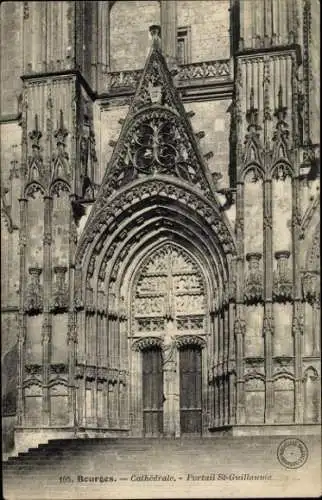 Ak Bourges Cher, Kathedrale, Portal St. Guillaume