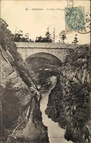 Ak Cauterets Hautes Pyrénées, Brücke