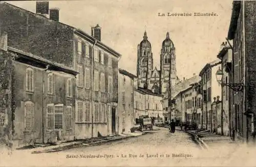 Ak Saint Nicolas de Port Meurthe et Moselle, Rue de Laval, Basilika