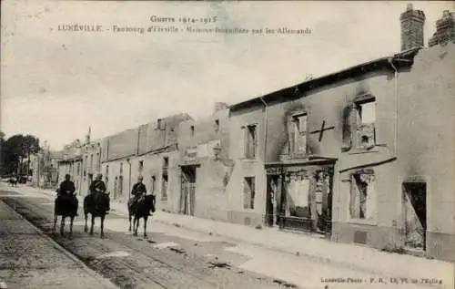 Ak Luneville Meurthe et Moselle, Faubourg d’Einville, 1. Weltkrieg