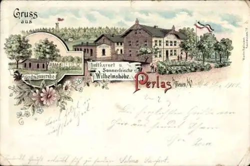 Litho Perlas Treuen im Vogtland Sachsen, Sommerfrische Wilhelmshöhe, Weidmannsruhe