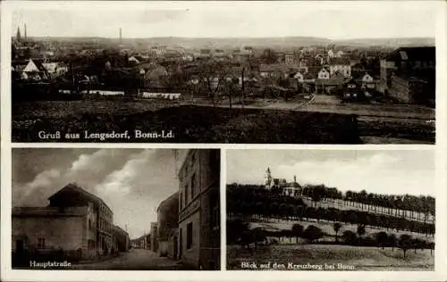 Ak Lengsdorf Bonn am Rhein, Gesamtansicht, Hauptstraße, Kreuzberg