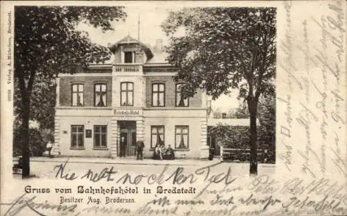 Ak Bredstedt in Nordfriesland, Bahnhofshotel