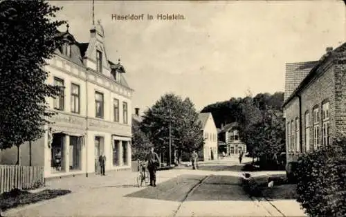 Ak Haseldorf in Holstein, Straßenpartie