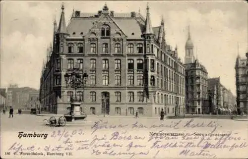 Ak Hamburg Mitte Altstadt, Neumeyerstraße, Seewartenstraße, Zeughausmarkt