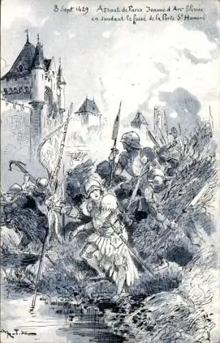 Künstler Ak Jeanne d'Arc, Porte Saint Honore, 1429