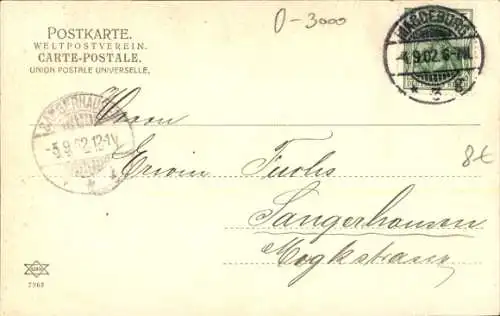 Ak Magdeburg an der Elbe, Teilansicht, Dom, Dampfschiff