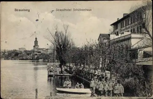 Ak Strausberg in Brandenburg, Strandhotel Schützenhaus