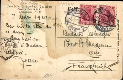 Ak Strausberg in Brandenburg, Strandhotel Schützenhaus