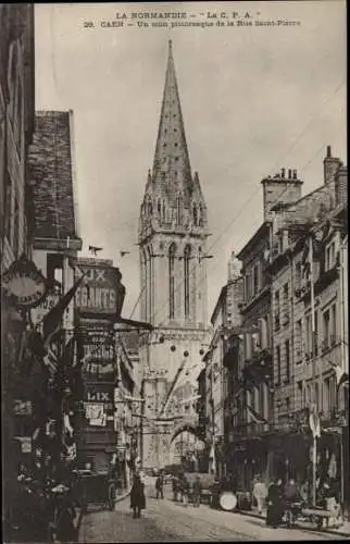 Ak Caen Calvados, Un coin pittoresque de la Rue Saint Pierre