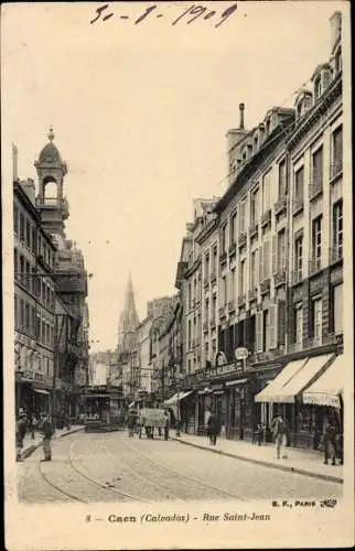 Ak Caen Calvados, Rue Saint Jean