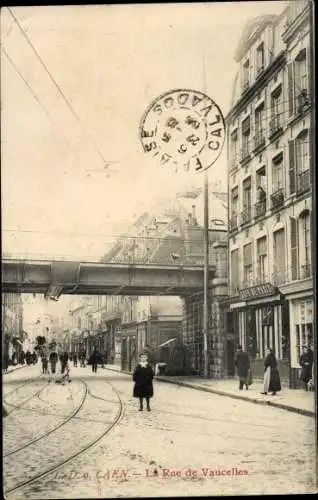 Ak Caen Calvados, La Rue de Vaucelles
