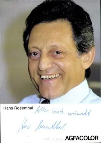 Ak Schauspieler Hans Rosenthal, Portrait, Autogramm