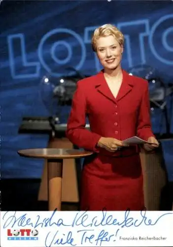 Ak Schauspielerin Franziska Reichenbacher, Portrait, Autogramm, ARD, Lotto