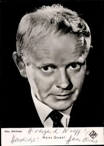 Ak Schauspieler Hans Quest, Portrait, Autogramm