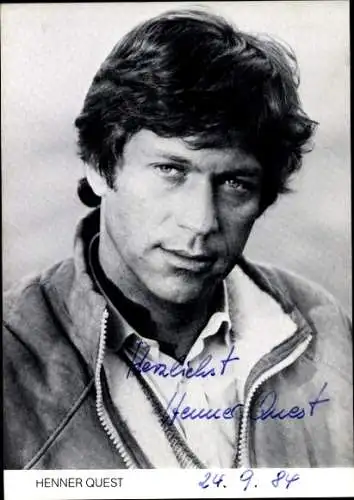 Ak Schauspieler Henner Quest, Portrait, Autogramm