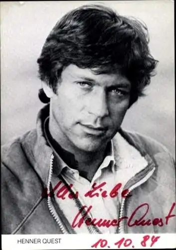 Ak Schauspieler Henner Quest, Portrait, Autogramm
