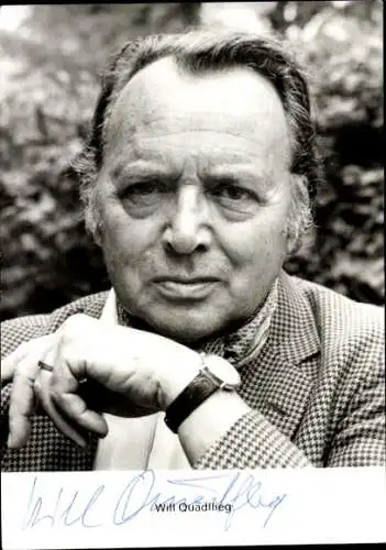 Ak Schauspieler Will Quadflieg, Portrait, Armbanduhr, Autogramm