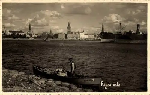 Ak Riga Lettland, Fluss, Ruderboot