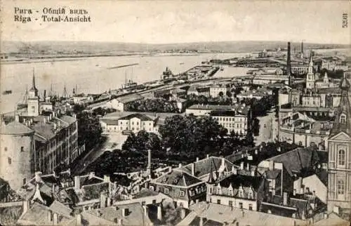 Ak Riga Lettland, Gesamtansicht