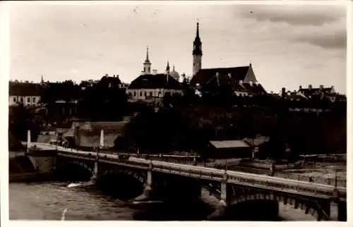 Ak Narva Narwa Estland, Brücke, Kirchturm