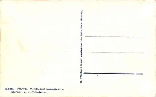 Ak Narva Narwa Estland, Burgen aus dem Mittelalter