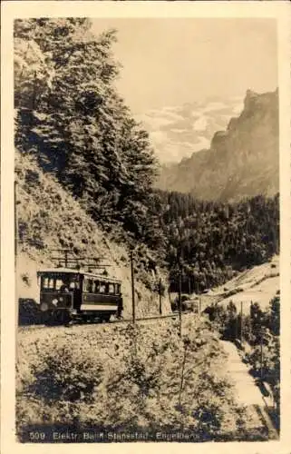 Ak Engelberg Kanton Obwalden Schweiz, Elektrische Bahn Stansstad