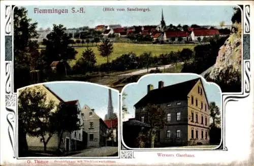 Ak Flemmingen Nobitz Altenburger Land, Blick vom Sandberg, Werners Gasthaus