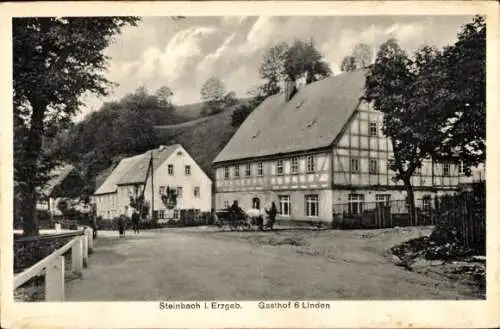 Ak Steinbach Jöhstadt im Erzgebirge Sachsen, Gasthof 6 Linden