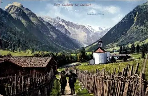 Ak Gschnitz in Tirol, Teilansicht