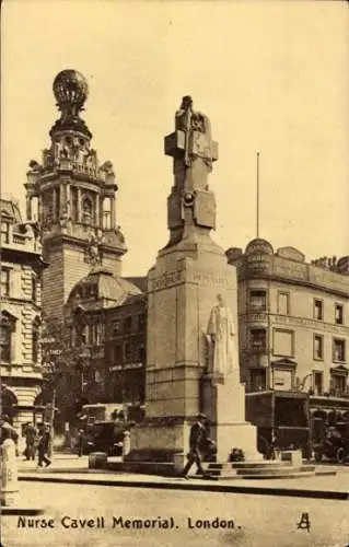 Ak London City England, Nurse-Cavell-Memorial